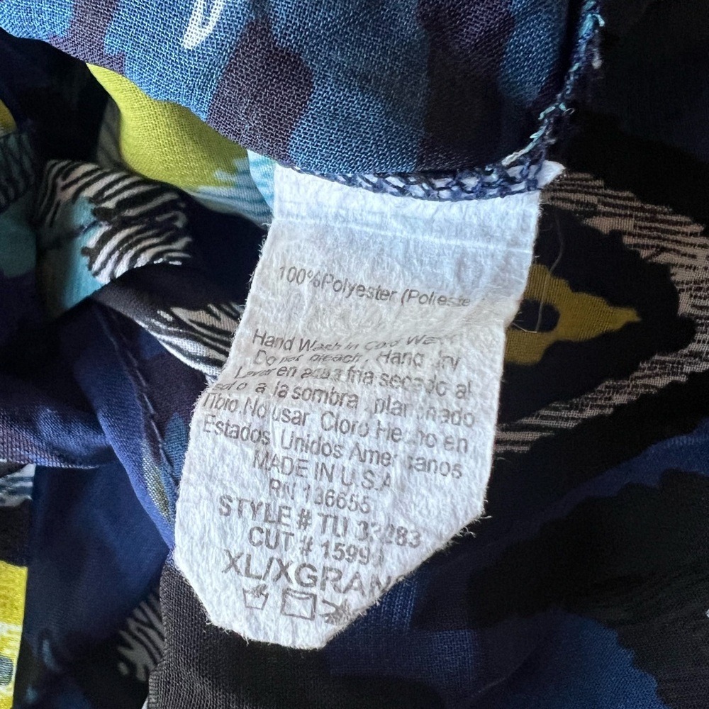 West Kei Blue and Yellow Patterned Blouse - Picture 5 of 5